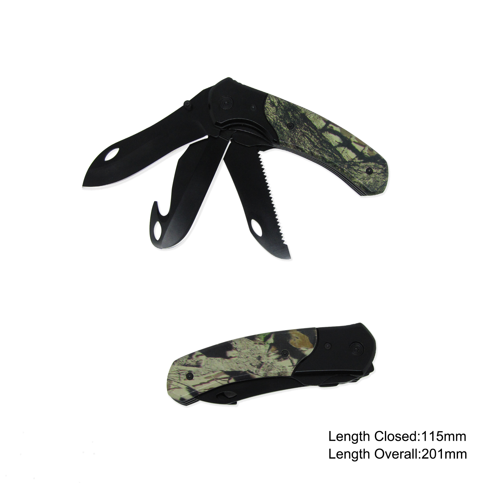 #3100-CAMO 3-blade Knife with Camouflage 