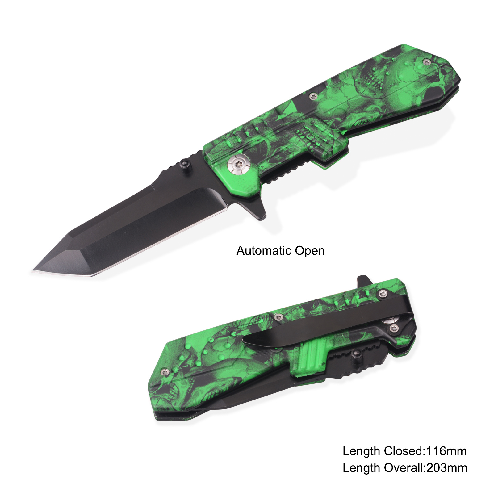 #3852AT Spring Assisted Folding Knife With Camo Handle