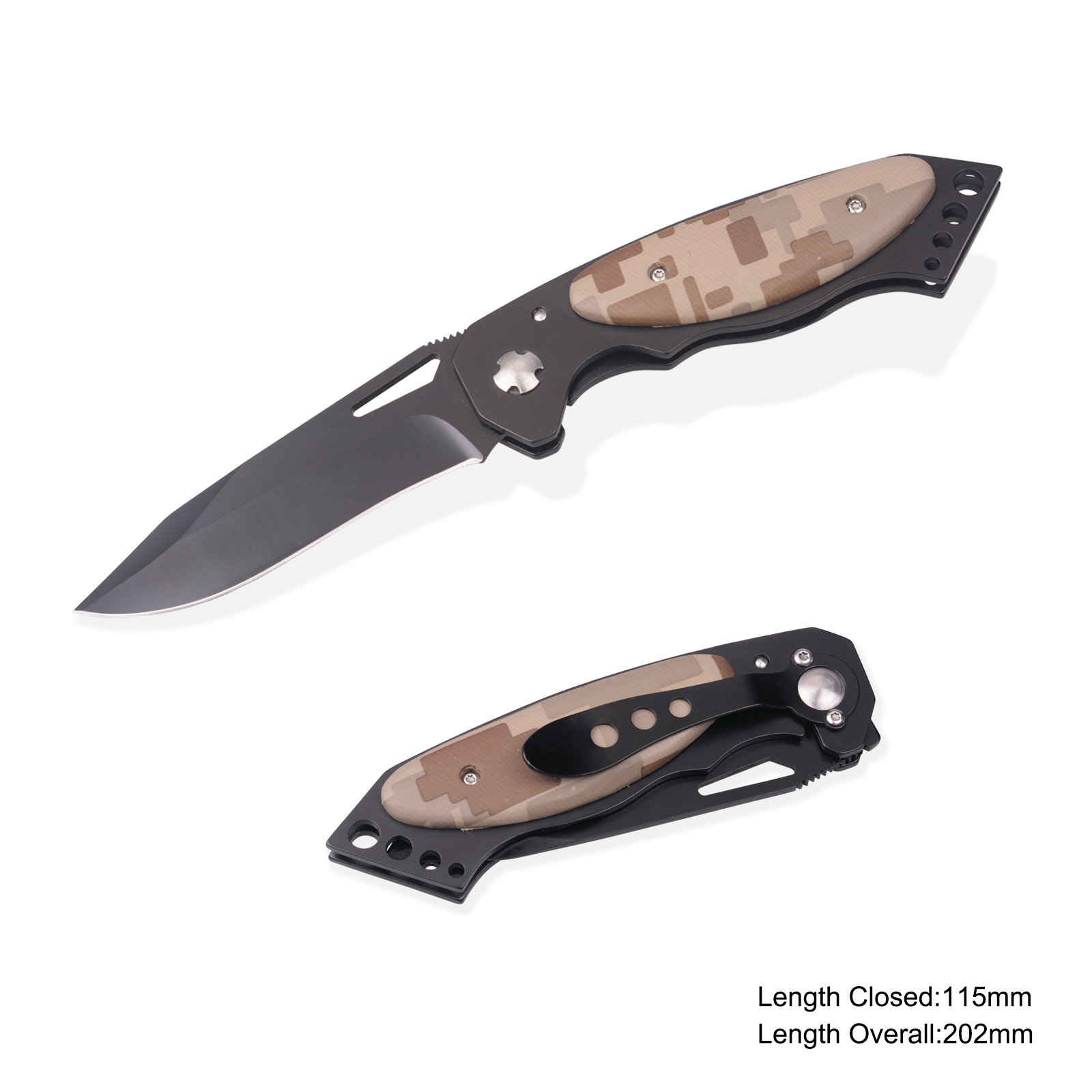 #3846 Folding Knife With Camo Handle