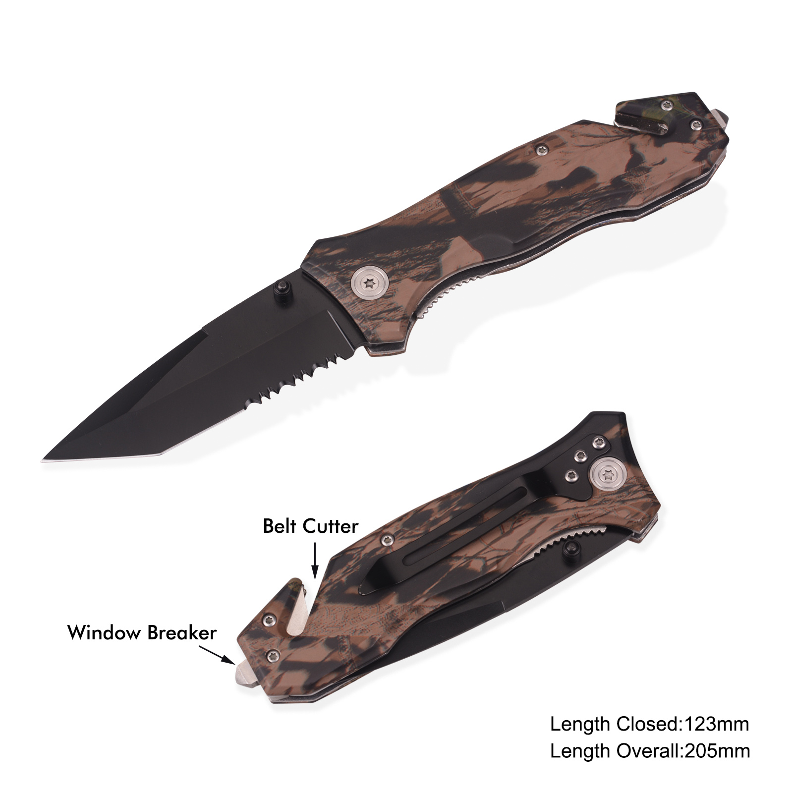 #3857 Survival Knife with Camo Handle