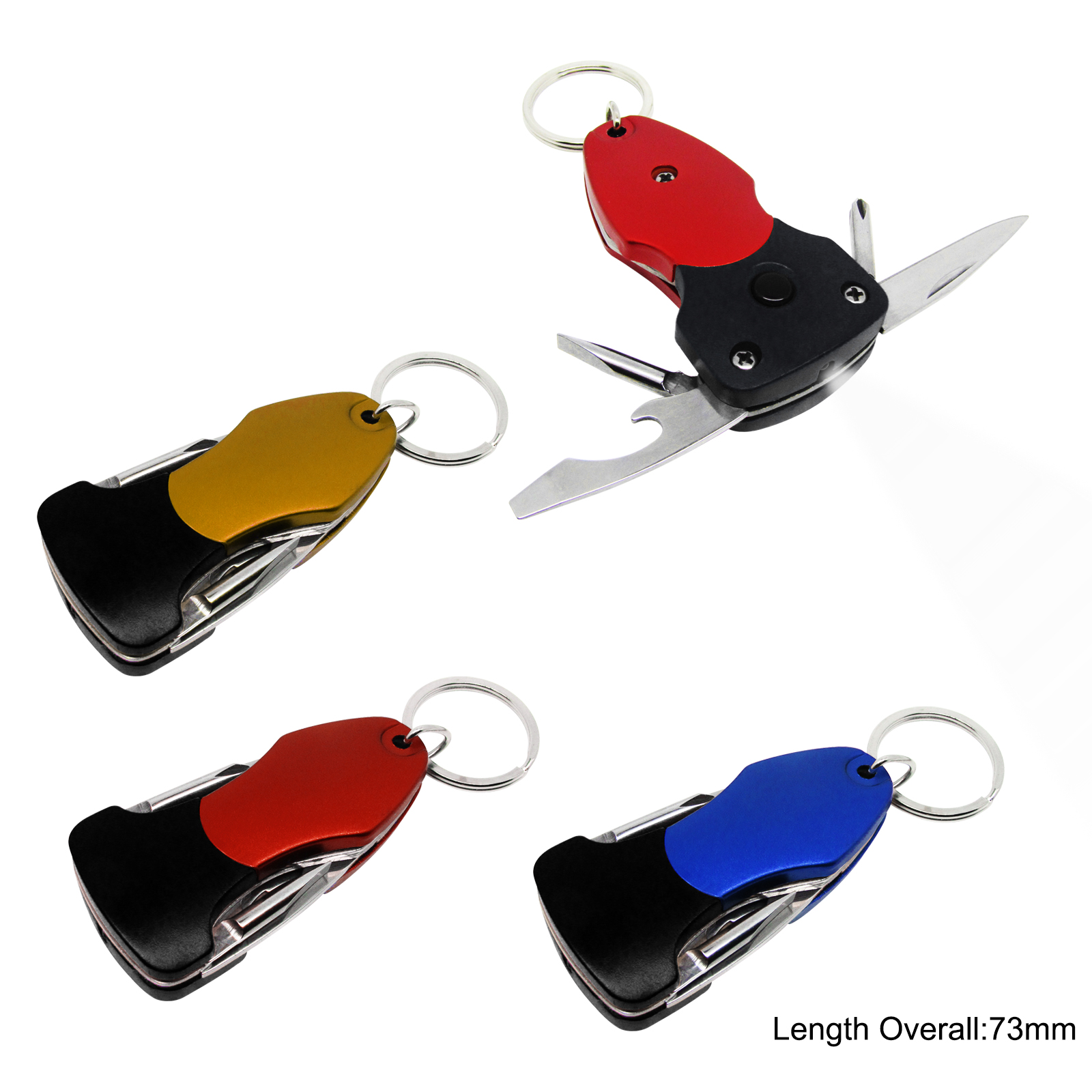 #6128 Multi Function Key Chain Tools with LED Torch 
