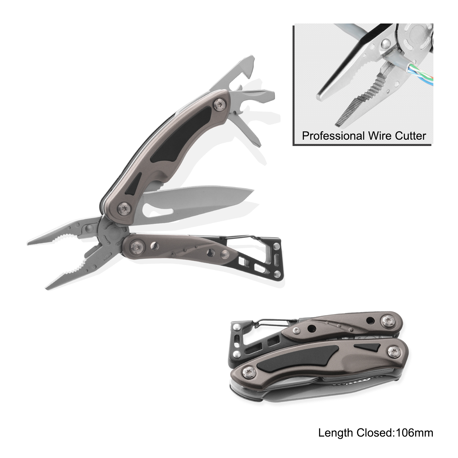 #8391AS Top Quality Multitools with Anodized Aluminum+ Rubber Handle