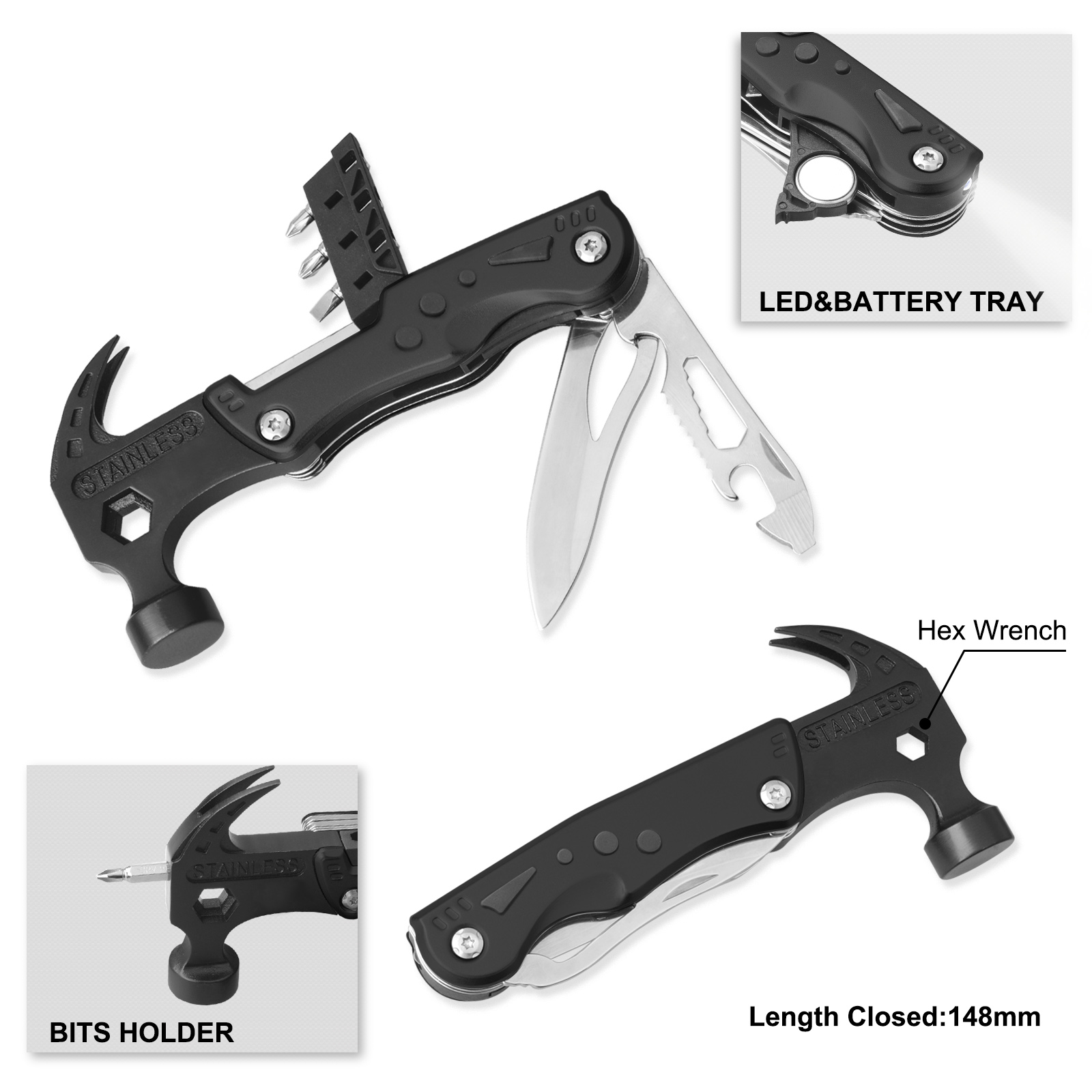 #8455AM Multi Function Hammer & Wrench Tools 