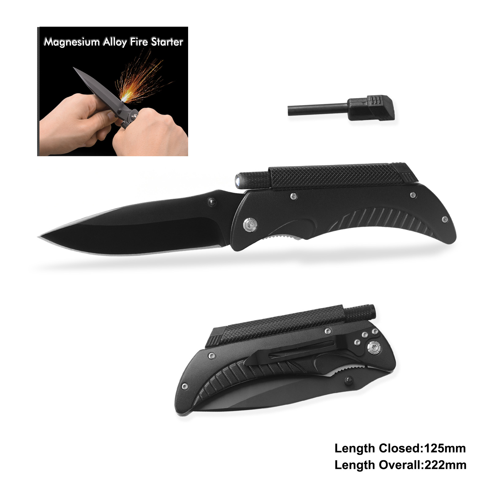#31068 Survival Knife with LED Flashlight