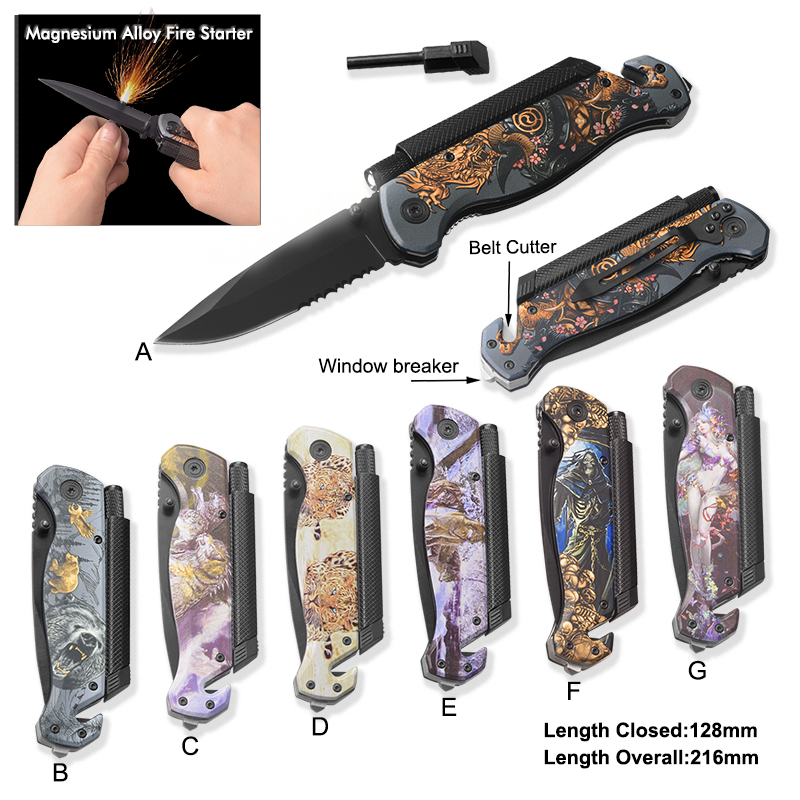 #31096 Survival Knife with LED Flashlight 