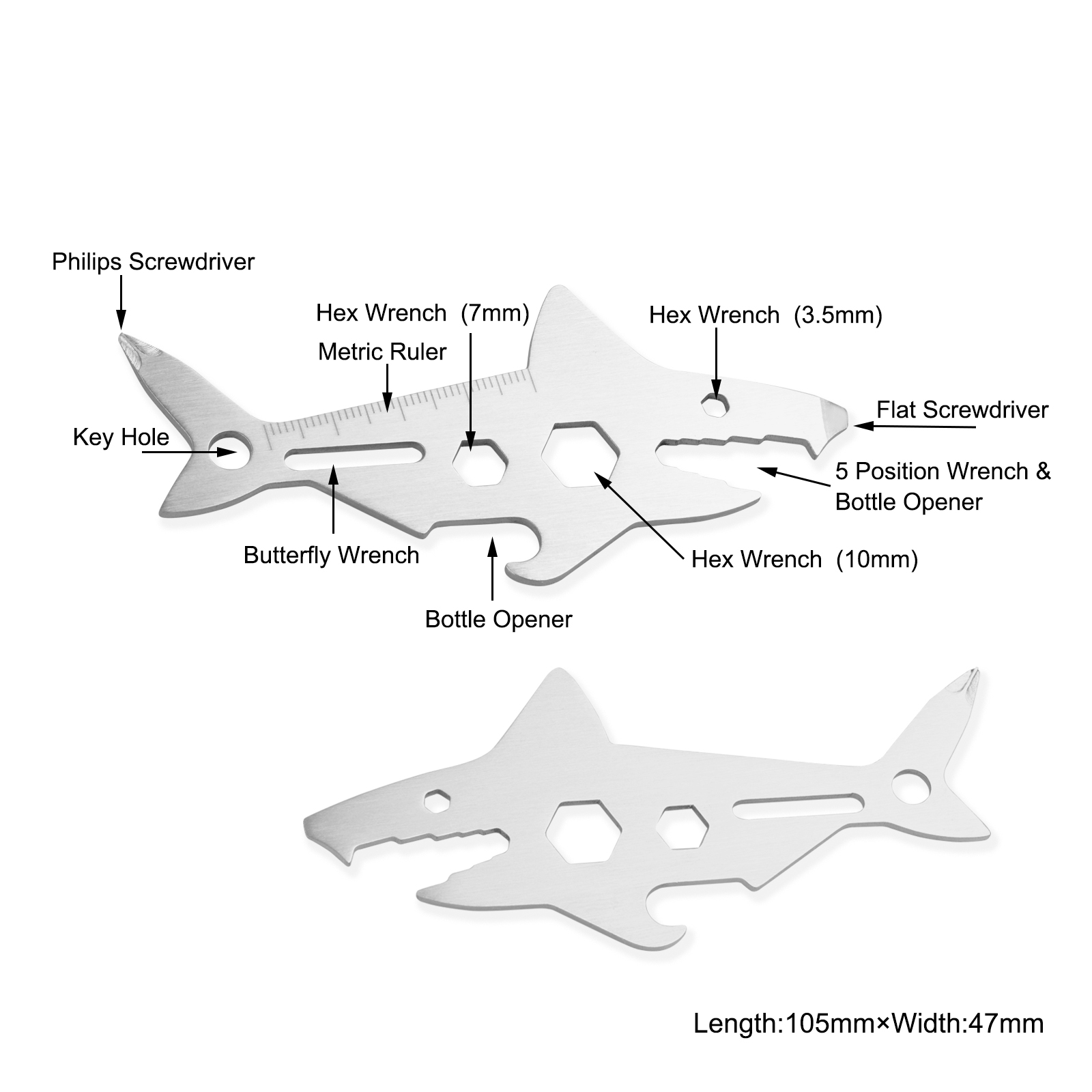 #6291 Multi Function Shark Shape Tool