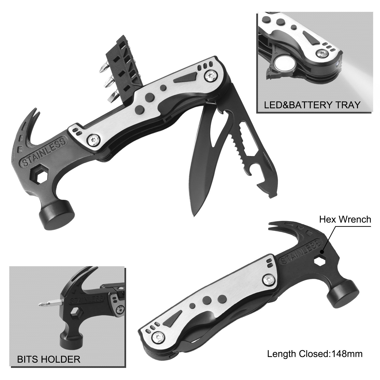 #8456 Multi Function Hammer & Wrench Tools 