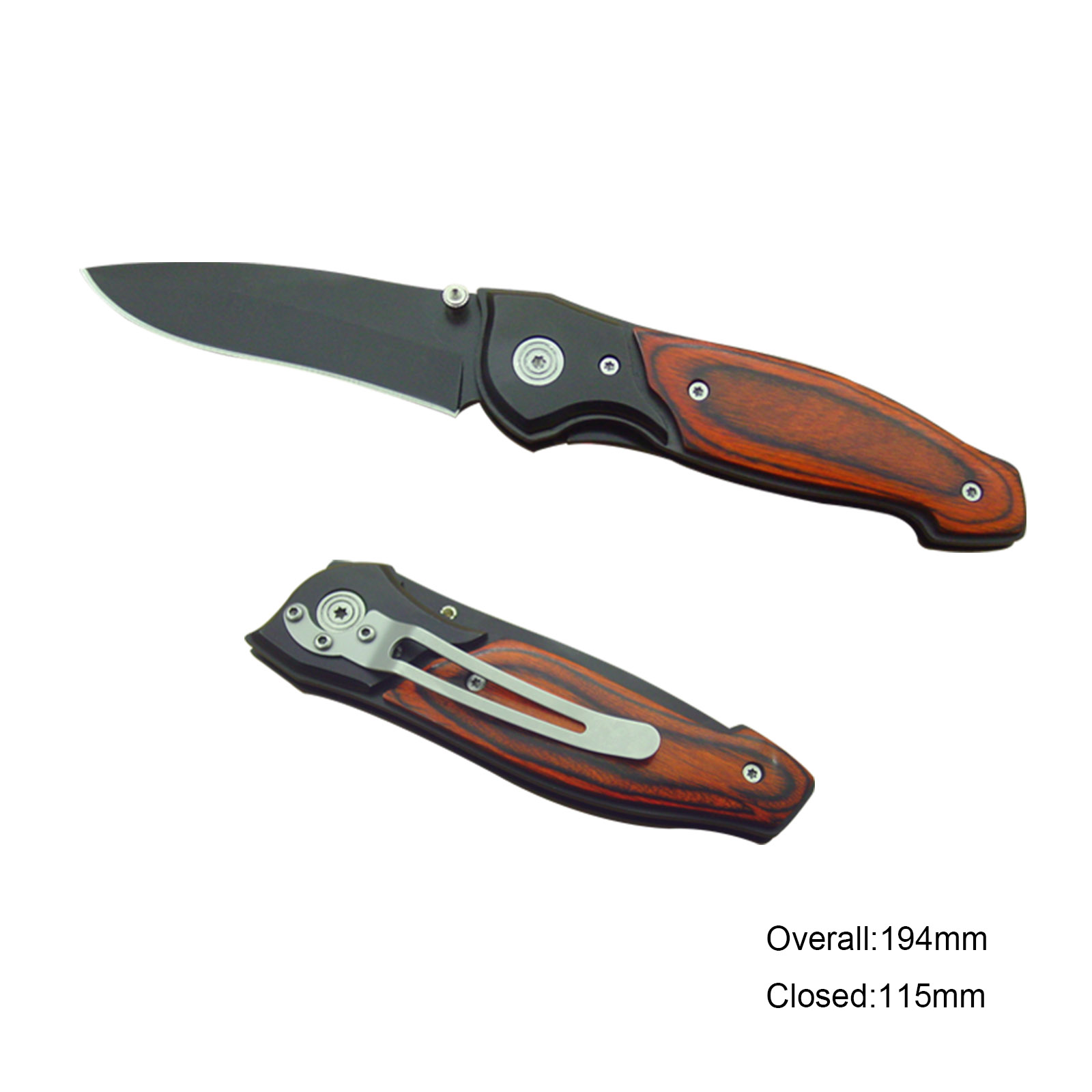 #3134I Pocket Knife Wooden Handle 