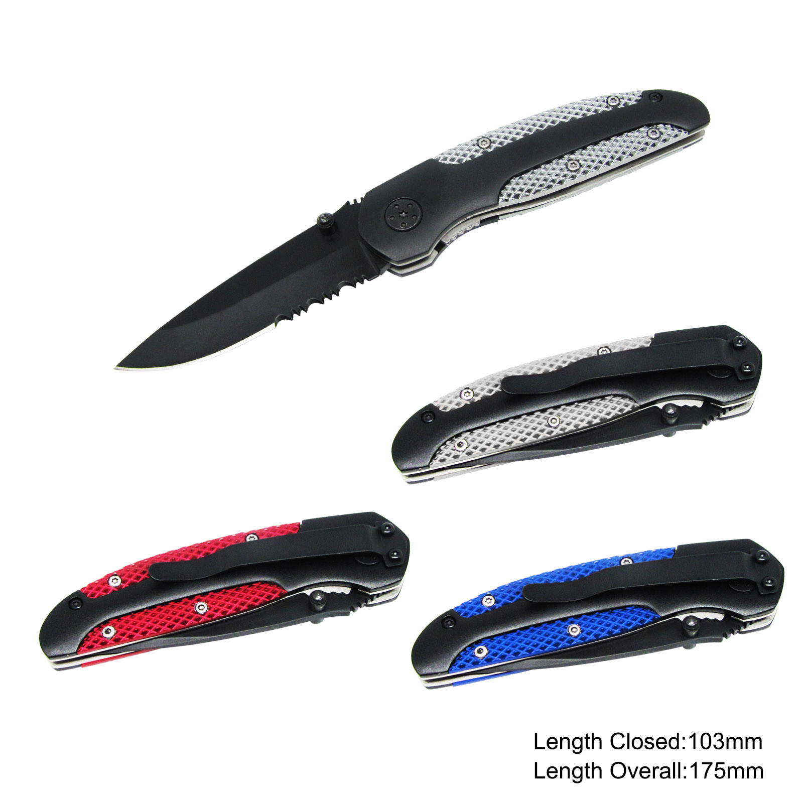 #3503 Pocket Knife with  anodized aluminium handle