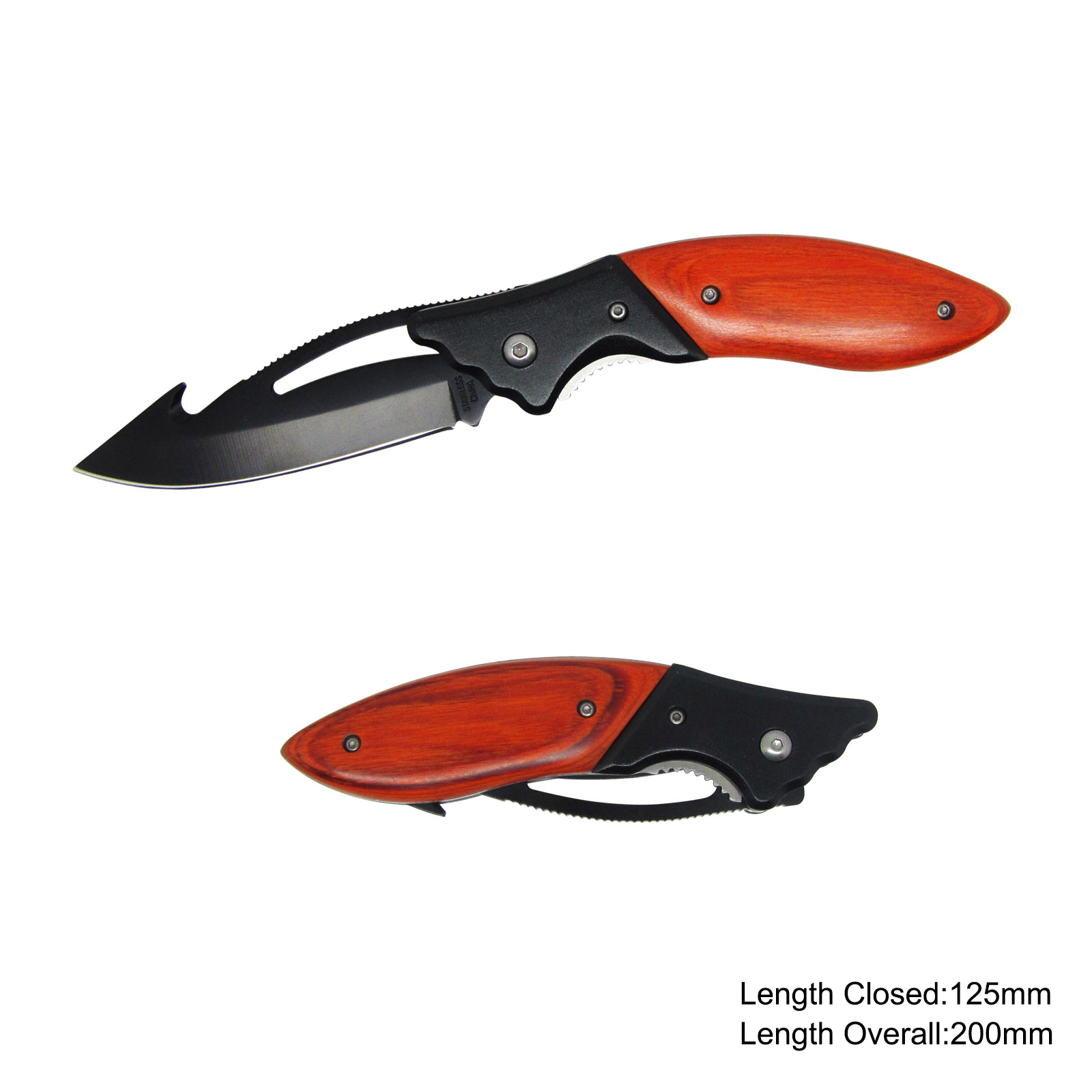 #3506 Wooden Handle Folding Knife