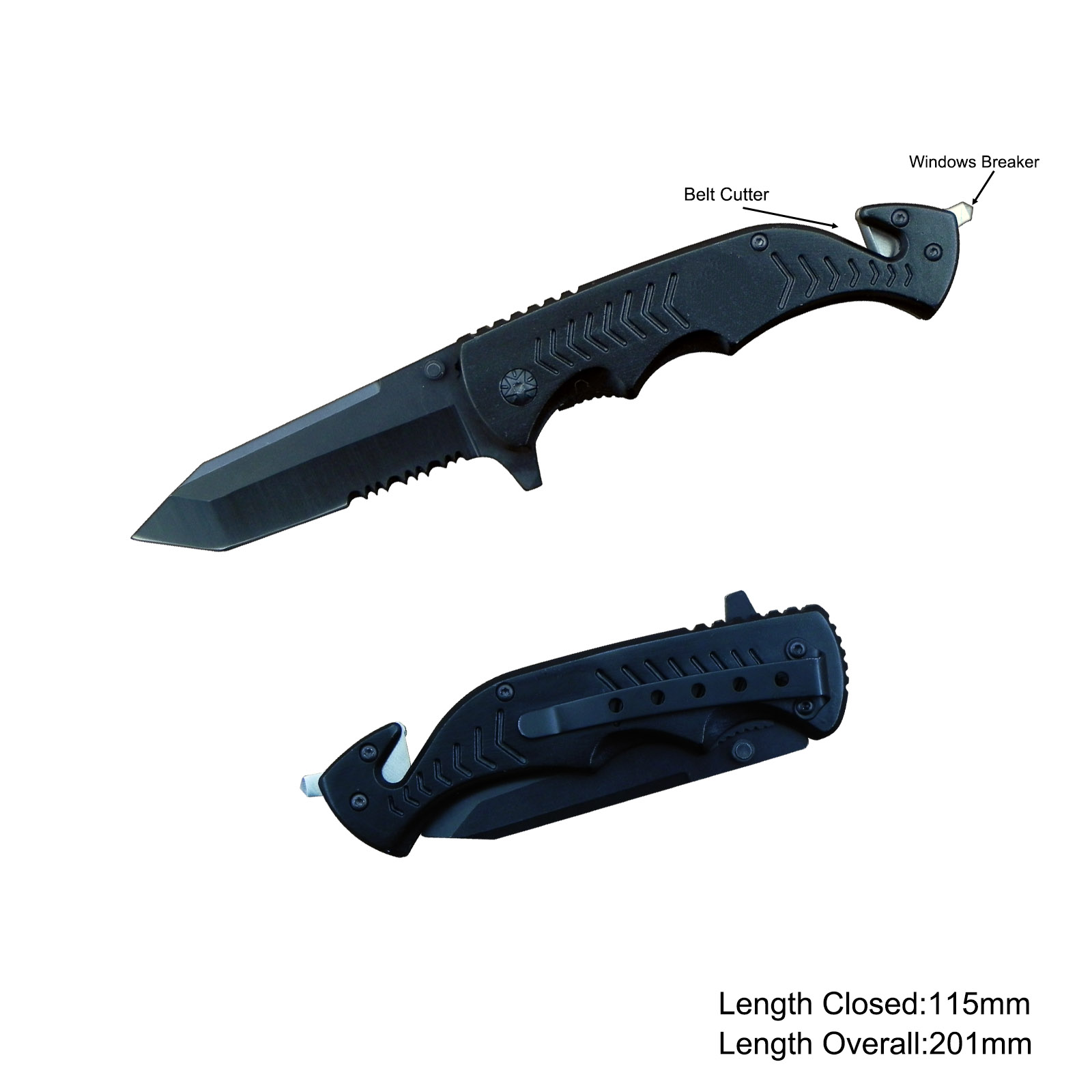 #3568 Survival Knife with Window Breaker & Belt Cutter