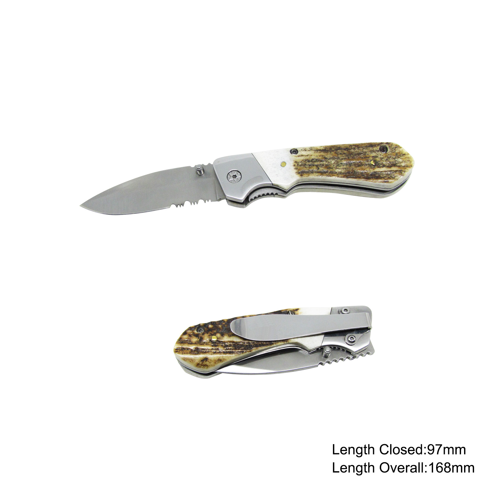 #3717 Folding Knife with Deer Horn Handle