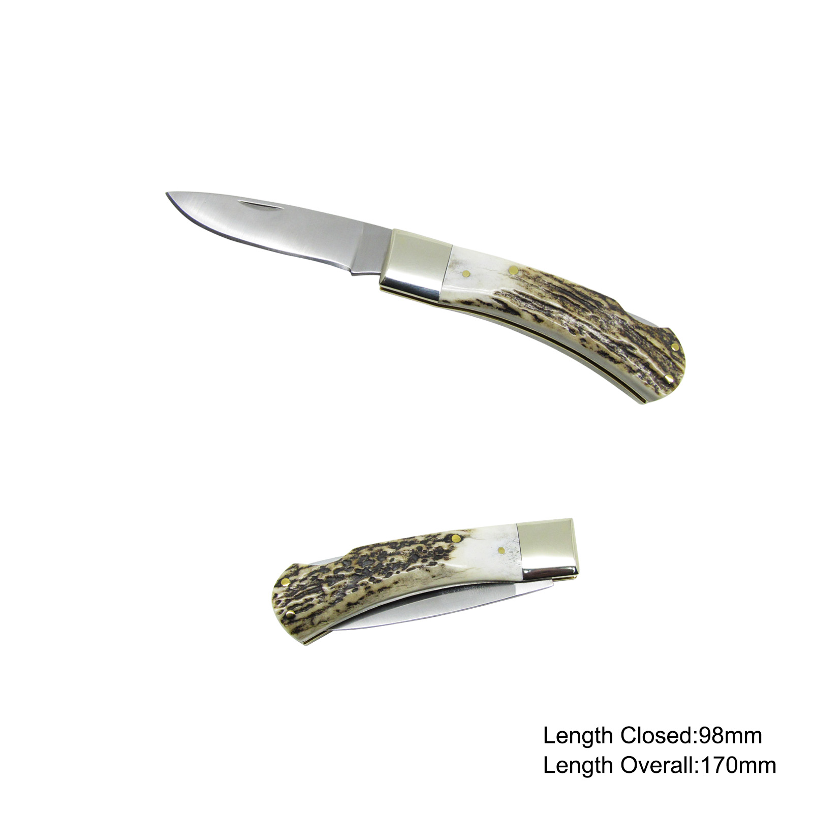 #3719 Folding Knife with Deer Horn Handle