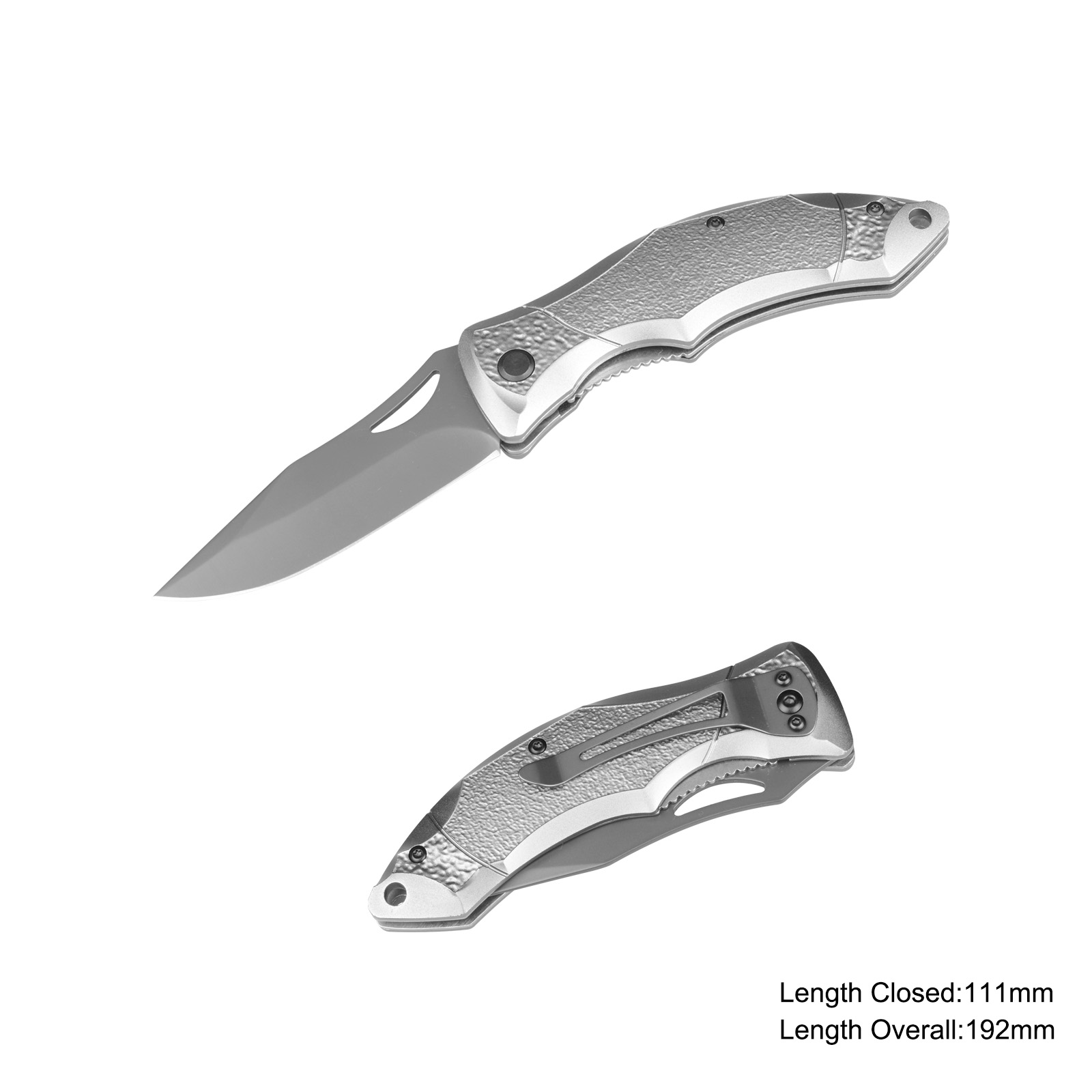 #3808-717 Folding Knife with Anodized Aluminum handle 