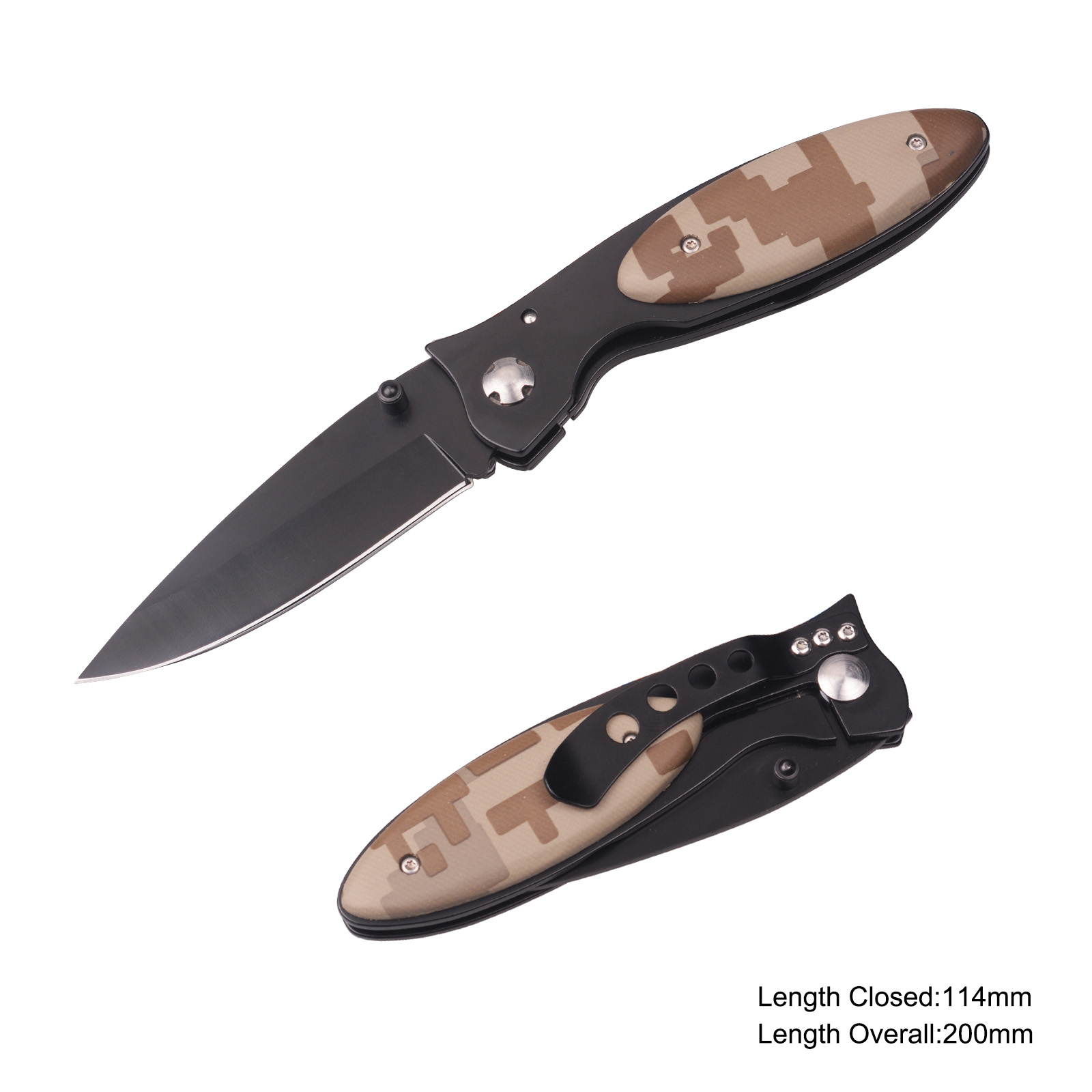 #3850 Folding Knife With Camo Handle