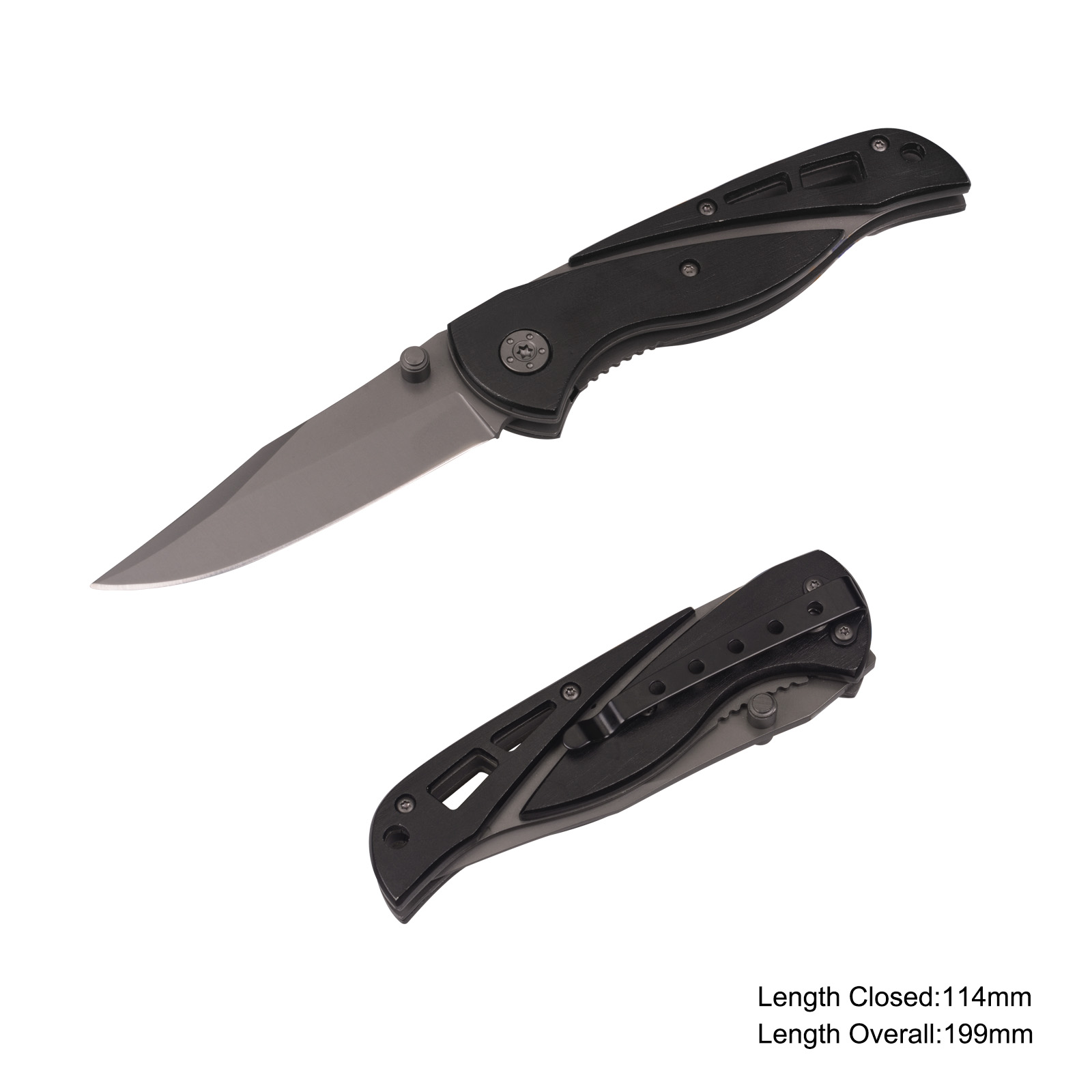 #3880 Folding Knife With Anodized Aluminum Handle