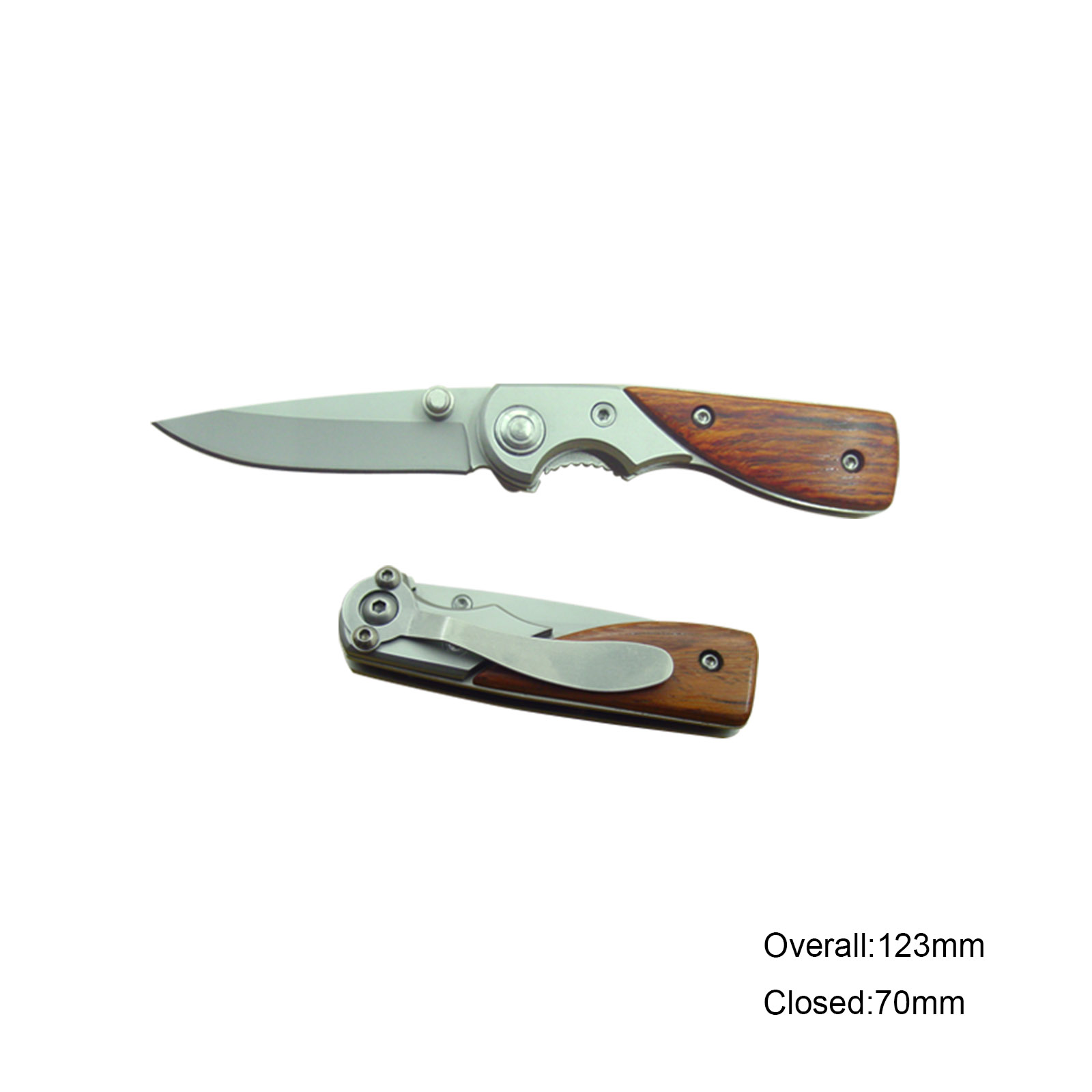 #358S Folding Knife with Wooden Handle