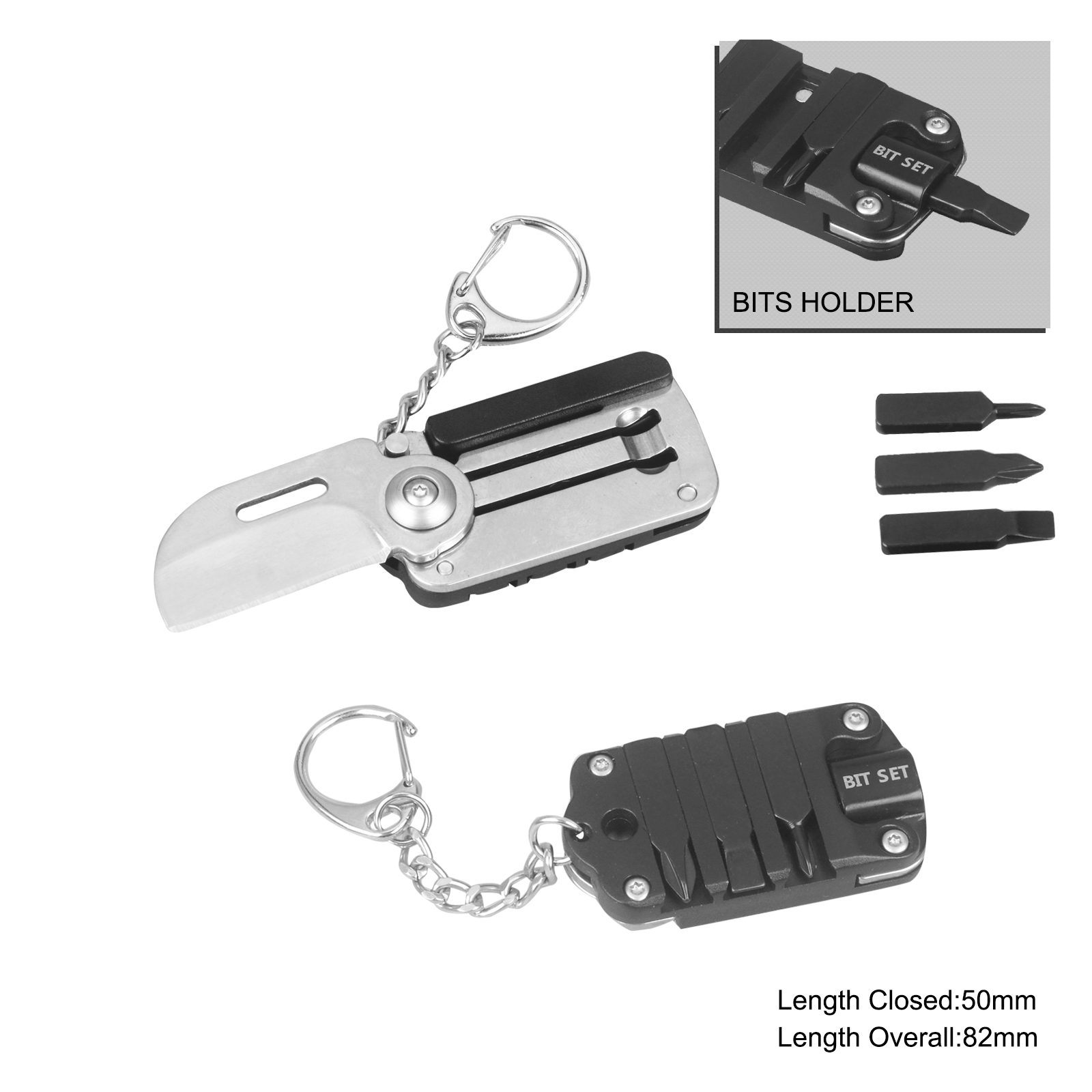 #31239 Mini Folding Knife with Bits and Keychain